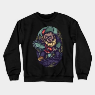 scary wood cutter illustration Crewneck Sweatshirt